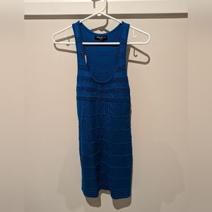 Blue bodycon knit dress